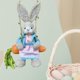 thumbnail image 4 of Figura de conejo de Pascua, regalo de Pascua, estatua creativa de dibujos animados de paja para el porche y el césped. Femenino, 4 of 7