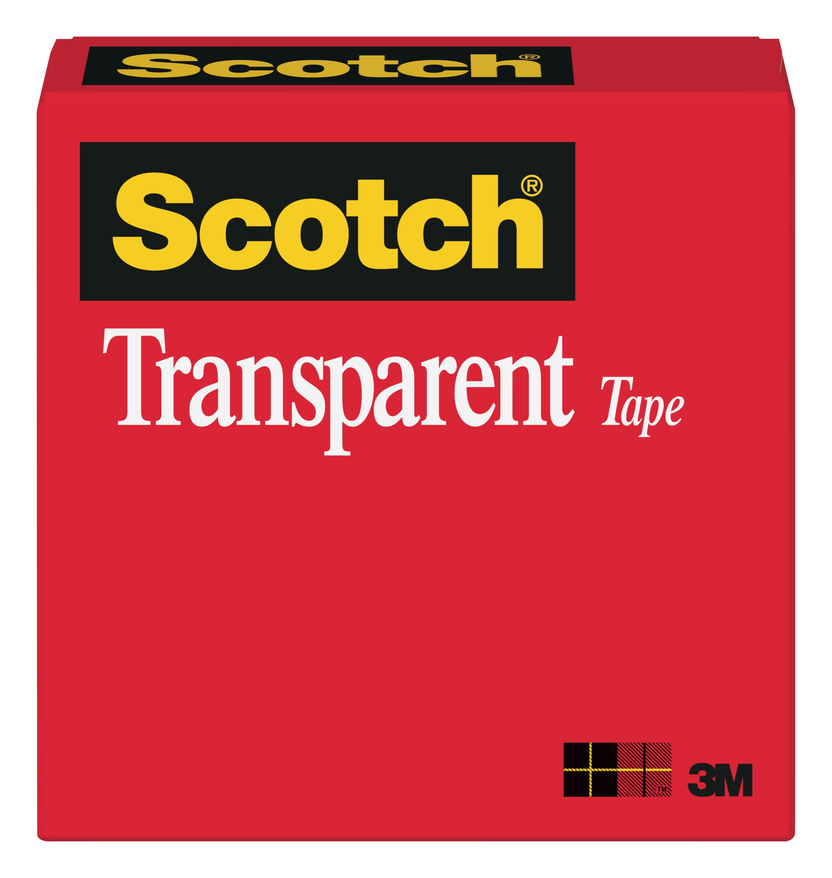 3M #600 Transparent Cellophane Tape, 3/4' x 72 yds
