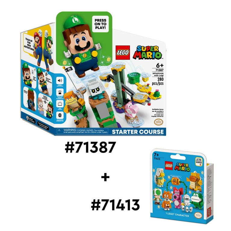LEGO Super Mario Adventures with Luigi Starter Course 71387 with Bonus LEGO  Super Mario Character Packs- Series 6 71413 | Konstruktionsspielzeug