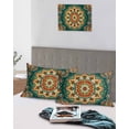 thumbnail image 5 of Boho Flower Pillow Covers King Size 2 Pack, Yellow Green Bohemian Colorful Medallion Soft Bed Throw Pillowcases Breathable Cooling Long Lumbar Body Pillow Sham Cover for Bed Sofa 20''x36'', 5 of 7
