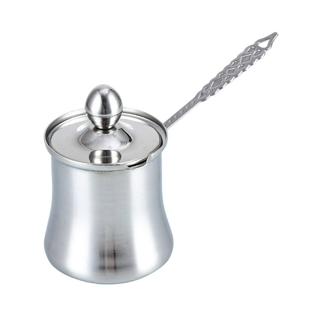ziyahi Turkish Coffee Maker Long Handle Coffee Lovers Smooth Finish Rust Resistant Kitchenware Resistant To Rust Milk Sauces 280ml