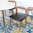 thumbnail image 5 of Pemberly Row 5-Piece Mid-Century Dining Set Round White Table and Black Chairs, 5 of 8