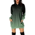 thumbnail image 1 of Femmes Automne et Hiver Mode Décontractée Ample à Capuche Longue Poche Sweat Imprimé Robe Chandail en Molleton Vestes Grande Taille Femmes Zippées Chandails à Capuchon pour Tricoté Chandail à Capuchon Couleur Chandail à Capuchon Vert TTTG, 1 of 6