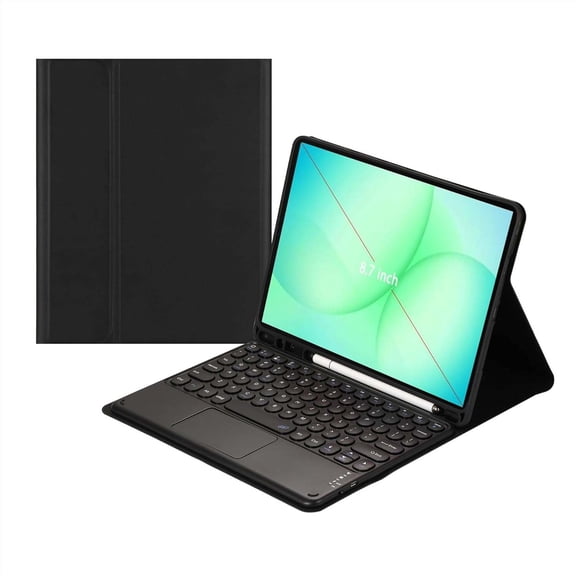 JINRAN Touch Keyboard Case for Samsung Galaxy Tab A11 8.7 Inch 2025/Galaxy Tab A9 8.7'' 2023, with Pencil Holder - Magnetically Detachable Touch Bluetooth Keyboard