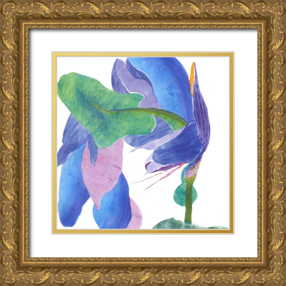 Roth Carolyn 12x12 Gold Ornate Wood Framed with Double Matting Museum Art Print Titled - Surprise Indigo II