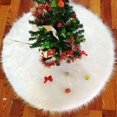 thumbnail image 2 of Christmas Tree Skirt, Snow White Faux Fur Tree Skirts For Xmas, 2 of 5