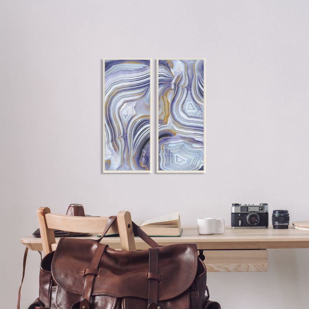 Stupell Industries Agate Crystal Pattern Gold Purple Abstract Design Canvas Wall Art by Danielle Carson