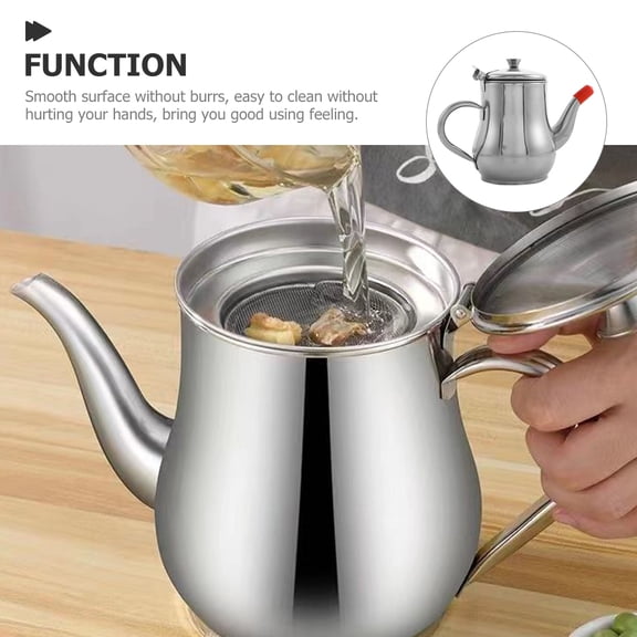ibasenice Grease Separator Pot Stainless Steel Oil Container for Filter and Storage Use