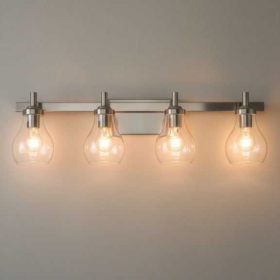 Possini Euro Design Possini Euro Danvers 31" Wide Brushed Nickel 4-Light Bath Light