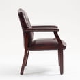 thumbnail image 3 of CQHXIAO Ergonomic Leather Reception Guest Chairs With Padded Seat And Arms Mid-Back Design For Office Use 26.3 Inch Deep, Burgundy, 3 of 13