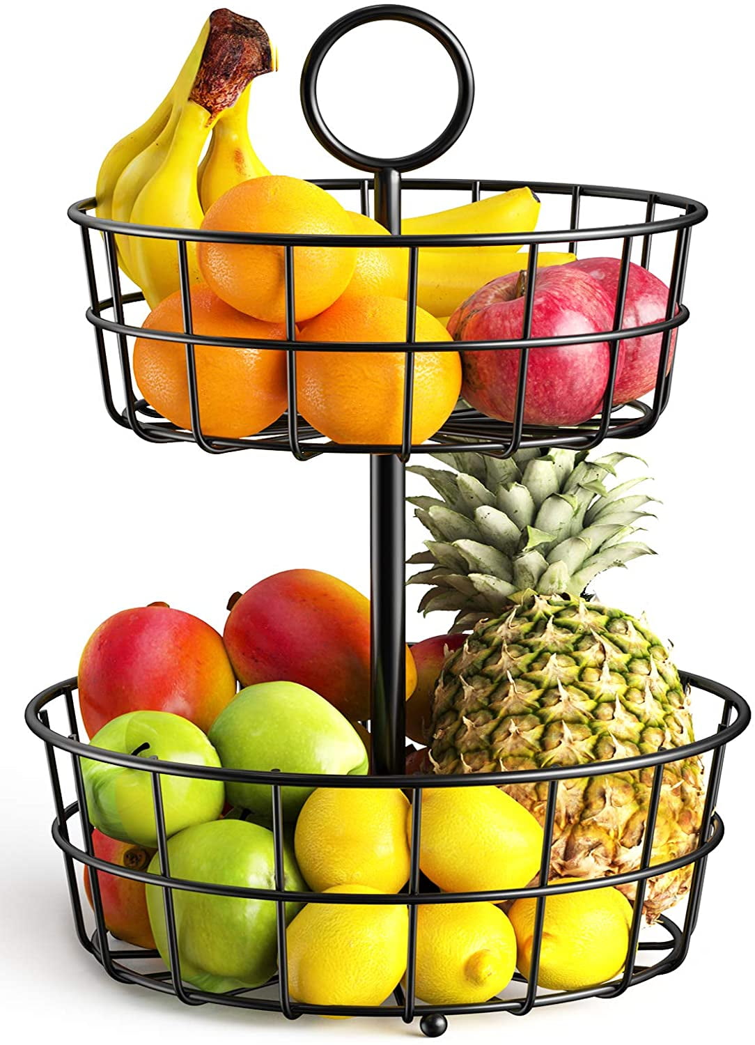 Myfurnideal Fruit Basket Holder 2Tier Countertop Detachable Fruit