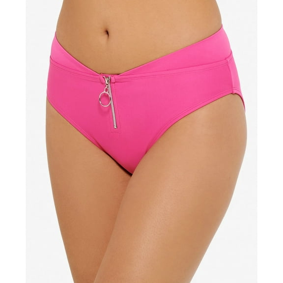 Hula Honey Juniors Zippered High-Waist Bikini Bottoms
