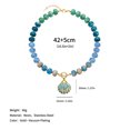 thumbnail image 3 of PISONIC Multi-Color Gradient Resin Beaded Choker Necklace for Women, 18K Gold Plated Stainless Steel OT Toggle Clasp Pendant Collarbone Jewelry, Niche Luxury Vacation Statement Necklaces, 3 of 8