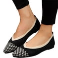 thumbnail image 3 of ZTTD Ladies Casual Pointed Toe Fly Woven Striped Shallow Mouth Flat Bottom Large Size Knitted Shoes Single Shoes, 3 of 8