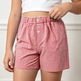 thumbnail image 2 of CAIVO Kids Girls Summer Casual Loose Fit Plaid Shorts Elastic Waist Wide Leg Breathable Shorts With Pockets Birthday Solid Color Bottoms For Holiday Travel, 2 of 4