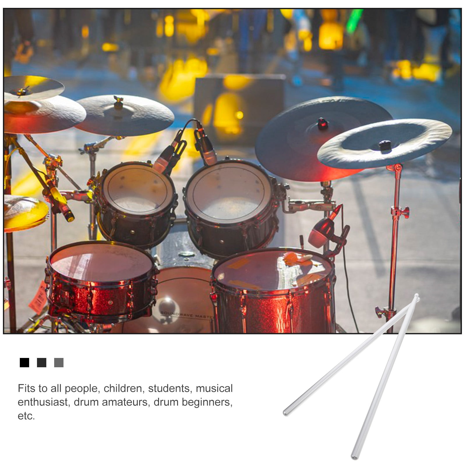 3 Pairs Drum Stick Durable Sticks Aluminum Drumsticks Child Student