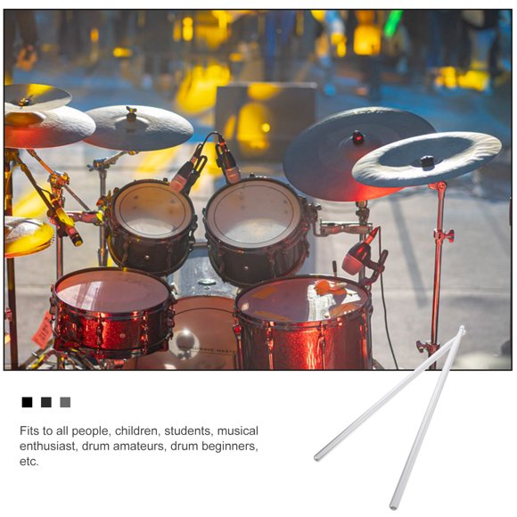 SWETRACE 1Par Baquetas Para Batería 5A De Metal Plateadas Para Uso En Conciertos Y