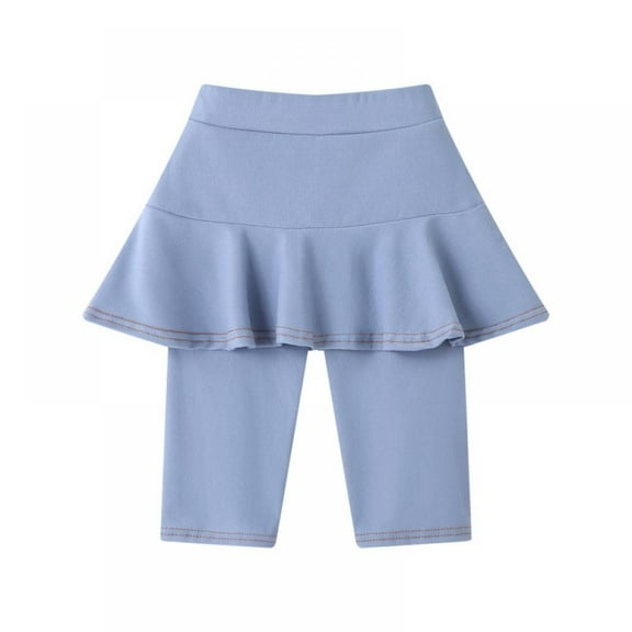 Xinhuaya Kids Baby Girls Leggings with Ruffle Tutu Skirt Pants Stretchy Leggings Knee-Length Trousers 3-11Y