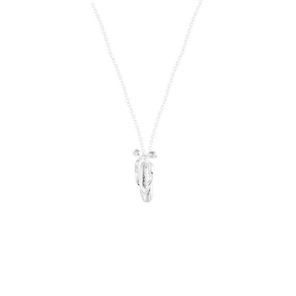 s925 sterling silver ballet shoes pendant necklace women bow niche versatile design sense high-end temperament collarbone chain