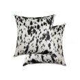 thumbnail image 1 of Natural Torino Kobe Salt & Pepper Cowhide Pillow | 2-Pack | 18"x18", 1 of 3