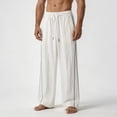 thumbnail image 2 of LODIENY Mens Track Pants Straight Leg Active Streetwear Elastic Waist Sweatpants Lightweight Relaxed Fit Trousers with Pockets White S, 2 of 8