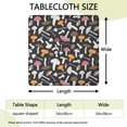 thumbnail image 2 of Colorful Mushroom Mixed Black Pattern Square Fitted Tablecloth with Elastic Edge,Square Table Cover,Washable Elastic Table Cover for Home Kitchen Party Decor 34"x34", 2 of 6