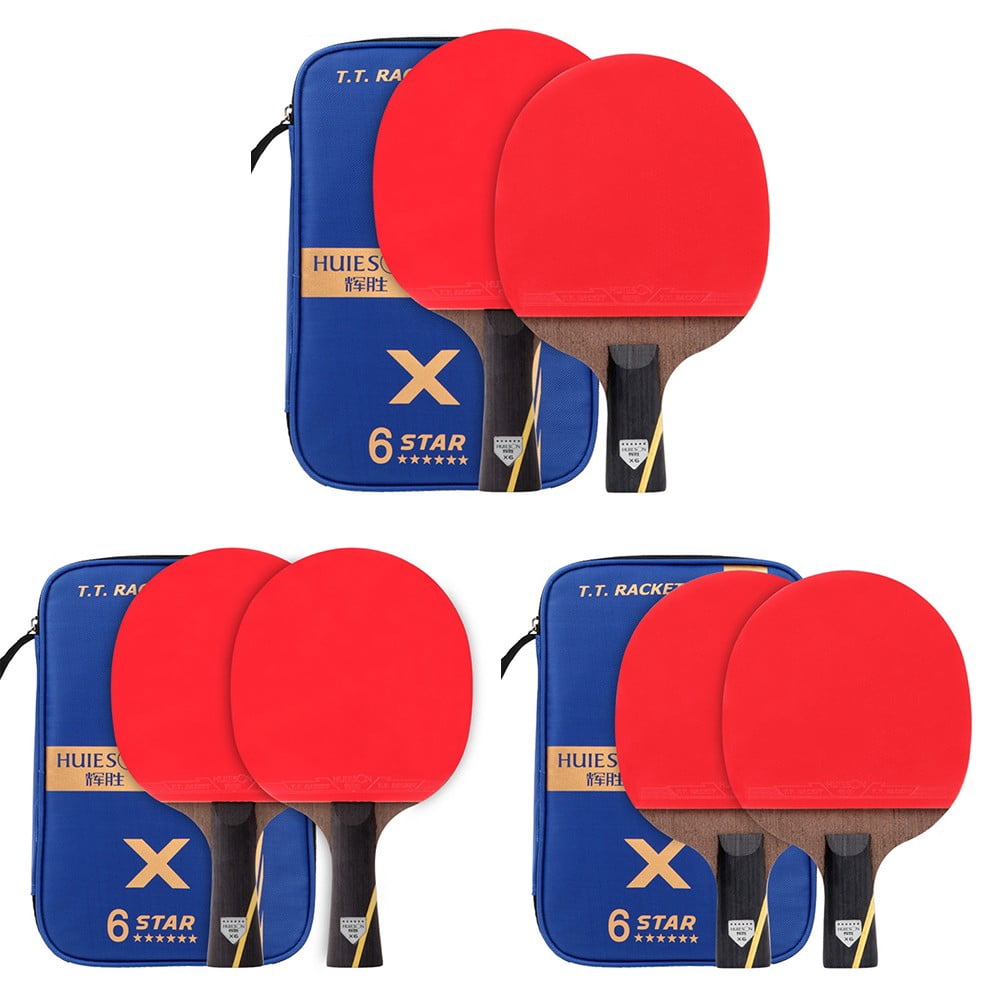 Table Tennis Paddles 6 Stars Training Carbon For Ping Pong Rackets Set Of 2