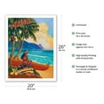 thumbnail image 2 of Aloha From the Hawaiian Islands - North Shore Kauai Hawaii - Vintage Hawaiian Travel Poster by Rick Sharp - Fine Art Matte Paper Print (Unframed) 20x26in, 2 of 4