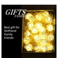thumbnail image 3 of 6.5ft 20 LED Rose Flower String Lights Battery Operated for Wedding Home Party Birthday Festival Indoor Outdoor Valentine's Day Decorations (Warm White), 3 of 5