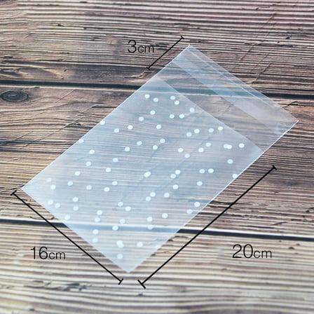Melantax 300pcs Plastic Polka Dot Bags Baking Cookie Bags Candy Gift Packaging Bags Dessert Party Bags