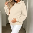 thumbnail image 2 of AKOEE Maternity Clothes Women Sweatshirts Loose Soft Zip-Breastfeeding Nursing Pullover Sweater Hoodie (2XL, Beige), 2 of 8
