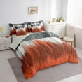 thumbnail image 4 of Feelyou Fashion Abstract Ombre Twin Bedding Sets 7-Piece, Vintage Oil Printing Bedding Comforter Set, Chic Watercolor Orange Reversible Sheet Sets, Microfiber Bedroom Decor, 4 of 8