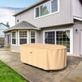 thumbnail image 3 of Budge XLarge Beige Patio Outdoor Oval Table Cover, Sedona, 3 of 8