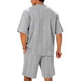 thumbnail image 6 of Kakii Men's 2 Piece Set Summer Outfits Casual Texture Short Sleeve Shirt and Shorts Track Suits for Men Set, 6 of 6