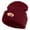 Maroon, variant on Embroidered Football Iron on Patch Patched 12 Inch Long Knitted Beanie - Dark Grey OSFM