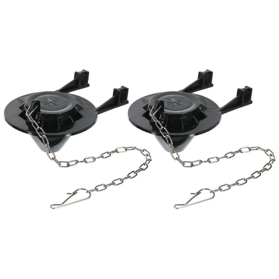 Toilet Stopper Flapper, 2pcs Fit 2" Flush Valve Toilet Leaking Flapper (Black, 4.21"x2.95")