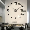 thumbnail image 1 of Black Silver Modern DIY Big Number 3D Wall Clock Modern Design 3D Wall Sticker Home Decoration, 1 of 9