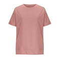 thumbnail image 4 of Mittory T Shirts for Women Side Slit Crewneck Short Sleeve Casual Summer Tops Lightweight Loose High Low Blouse, 4 of 6