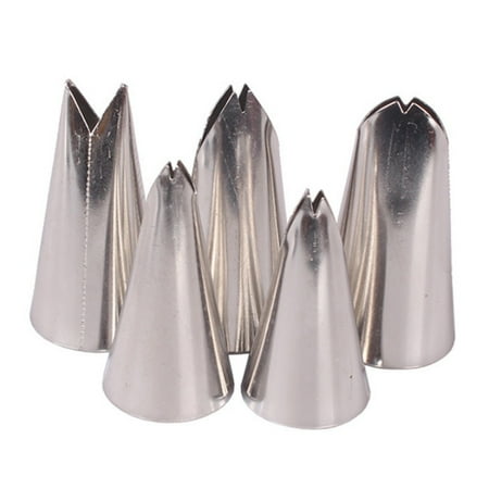 

5pcs Stainless Steel Icing Piping Nozzles Tips Leaves Nozzles Pastry Tips for Cake Decorating Pastry Fondant DIY Cake Tools