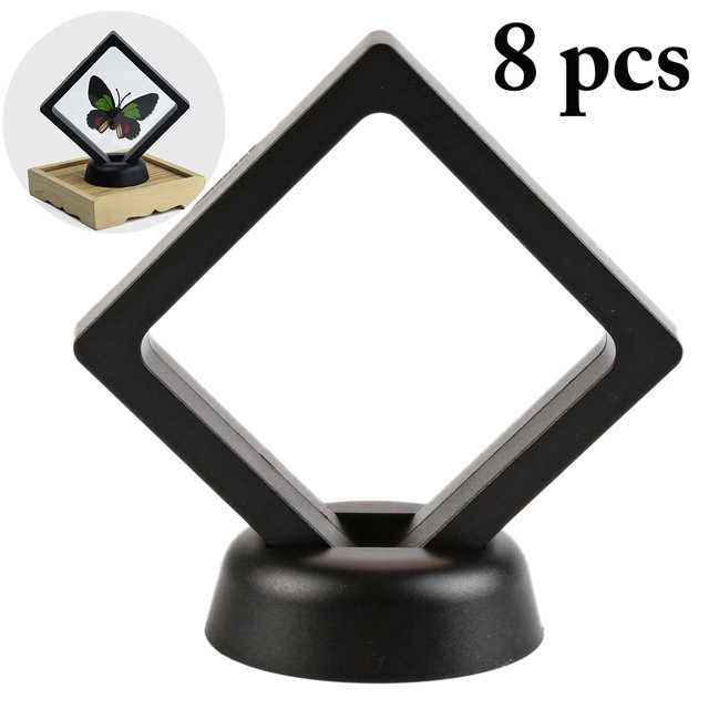 8PCS Jewelry Display Case Dust-proof Display Holder Display Stand with 8PCS Base