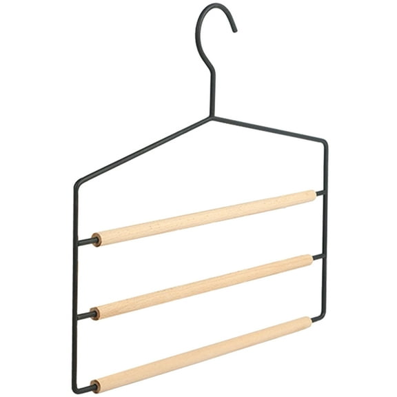 Qijita Pant Hanger Non-slip Space Saving Pant Hanger 3-tier Jeans Pant Hanger for Closet Clothes Hanger
