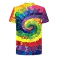 thumbnail image 4 of VBTAPA 2025 Summer Fashion T-shirts for Men Tie Dye Print Short Sleeve Round Neck Tees Casual Streetwear Tops Yellow L, 4 of 6