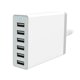 thumbnail image 3 of Cargador USB multipuerto de alta potencia de 6 puertos 5v/10a Estación de carga rápida Hub de viaje de escritorio Blanco (inserto plano chino), 3 of 3