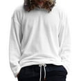 thumbnail image 2 of PNTUTB Long Sleeve for Men Waffle Pattern Casual Solid Color Round Neck Pullover T Shirt, 2 of 6
