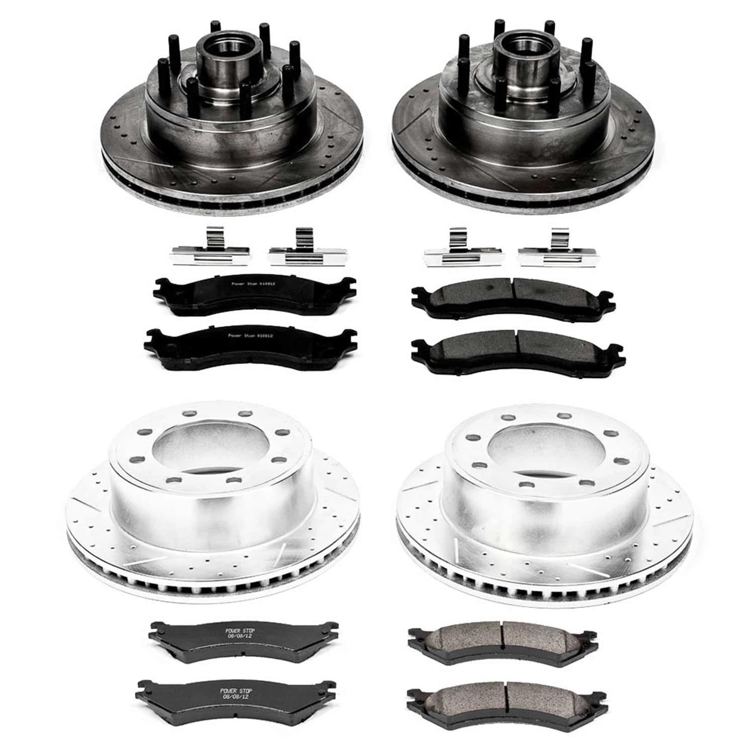 PowerStop Front and Rear Z23 Evolution Sport Carbon-Fiber Ceramic Brake Pad and Drilled & Slotted Rotor Kit Fits: FORD Select Models K4434