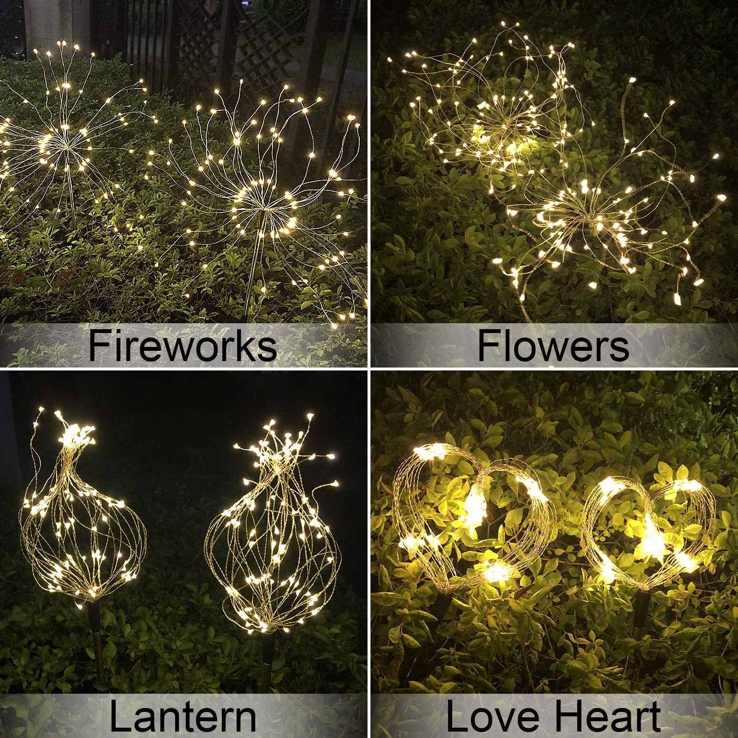 Solar Lights Outdoor, Garden Decorative Lights, Solar Landscape Lights, DIY Lights, 120 LED Powered 40 Copper Wires for Walkway Patio Lawn Backyard，Party Decor 2 Pack（Warm White）
