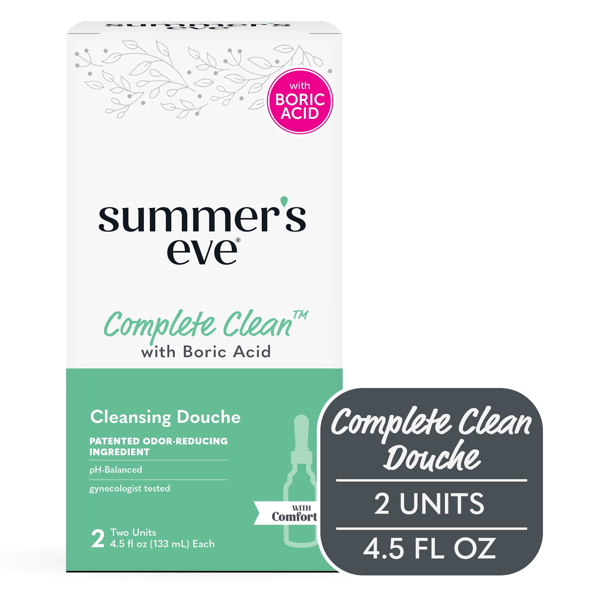 Summer's Eve Vaginal Douche, Complete Clean, 2 Units, 4.5 oz Each
