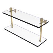 Foxtrot Collection 16 Inch Two Tiered Glass Shelf