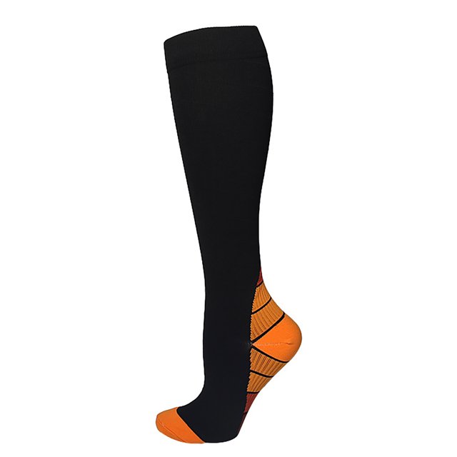 1 par de calcetines deportivos de compresión, medias deportivas de nailon, Unisex (naranja degradado L/XL)