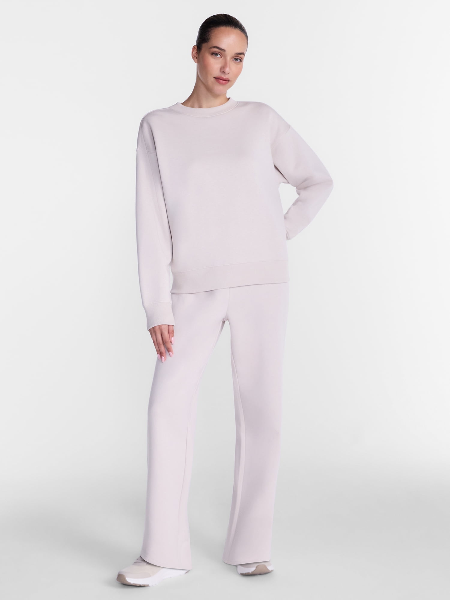 Athletic Works Women's and Women's Plus Fleece Sweatshirt with Long Sleeves, Sizes XS-4X